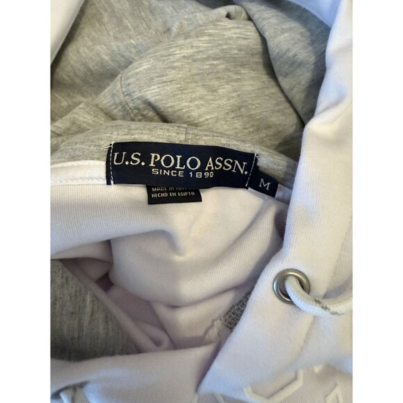 NWT US Polo Assn Men's M Sport Pullover Hoodie White [jb] - Picture 6 of 9